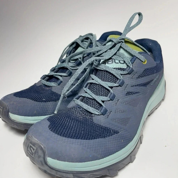 Salomon Womens 9.5 Outline Mid GTX W Navy Blazer Hydro Guacamole Outdoor Shoes - Picture 3 of 16